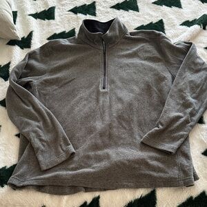 Lands' End Men's Charcoal 1/4 Zip-Up fleece